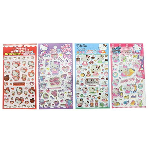 Sanrio Hello Kitty Stickers Hard Plastic Glitter Irredescent Mail 